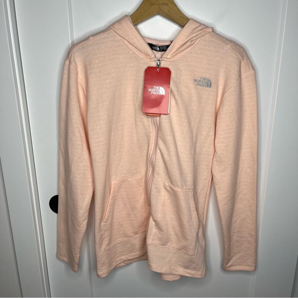 NWT The North Face Pink Salt Heather Full Zip Hoodie Sweatshirt Size Girls L 
H